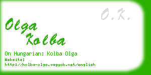 olga kolba business card